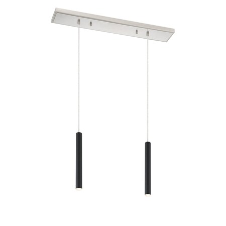 Z-Lite Forest 2 Light Island/Billiard, Brushed Nickel & Matte Black 917MP12-MB-LED-2LBN